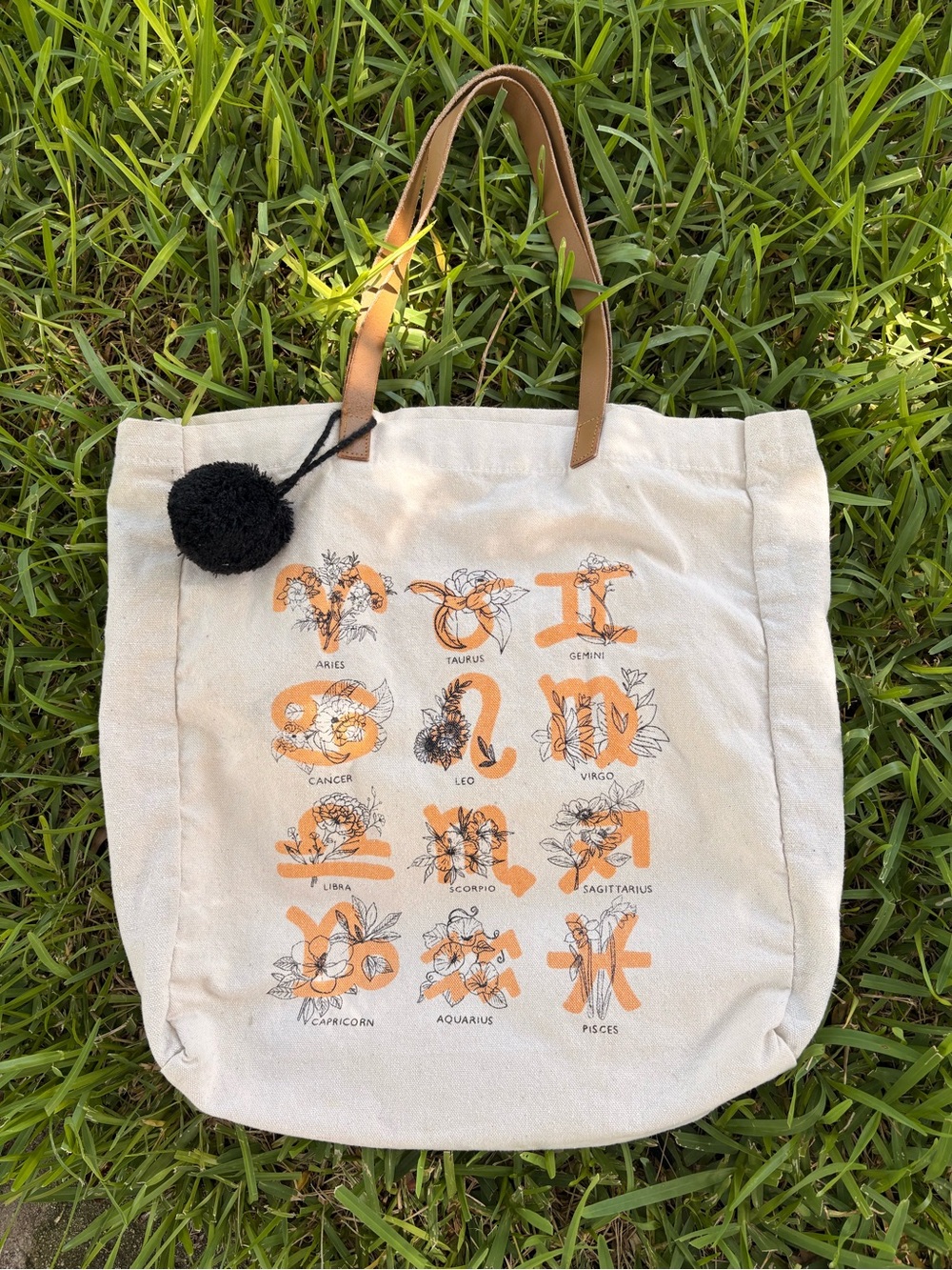 Kenzie - Zodiac Print Canvas Tote Bag